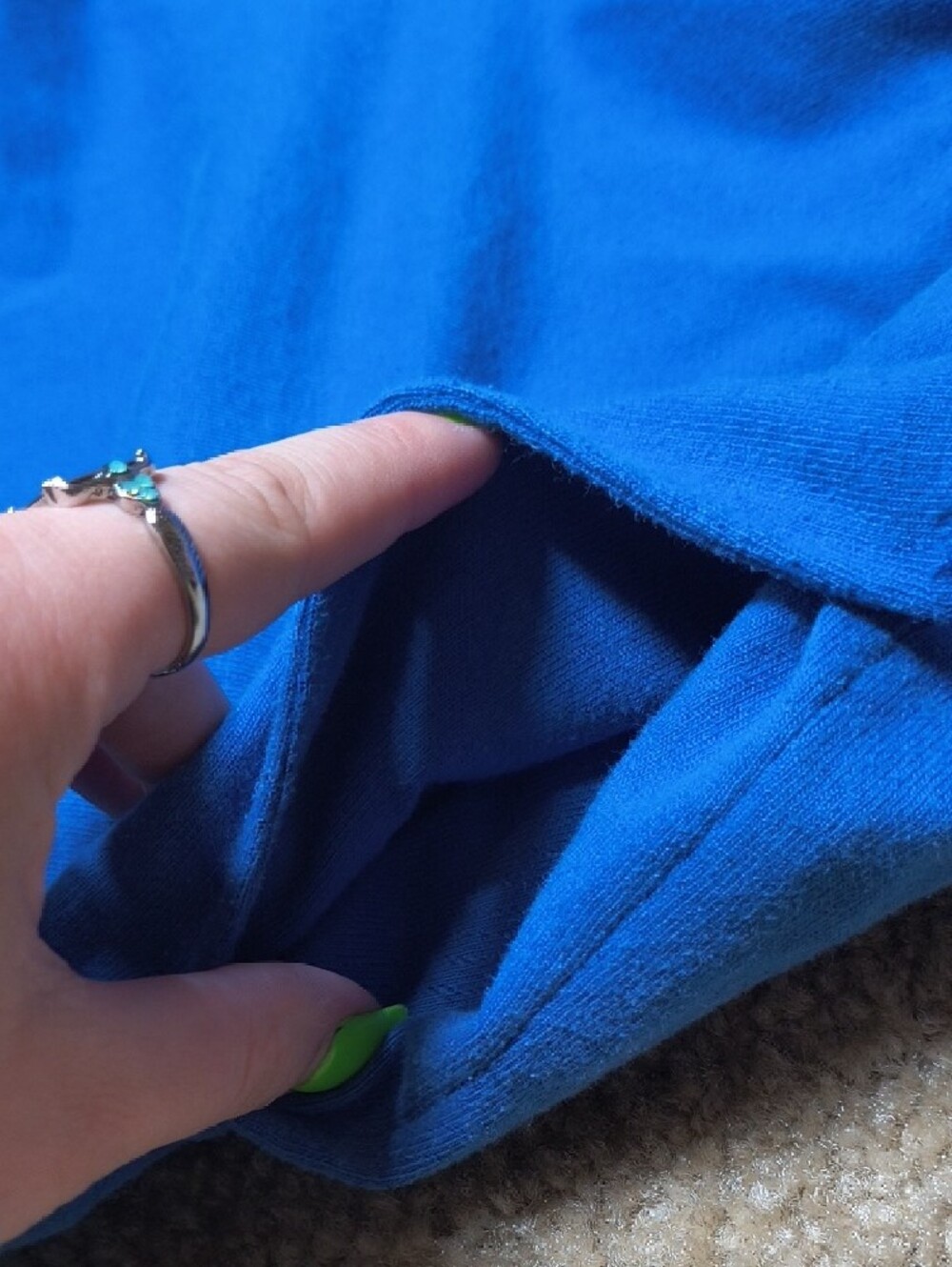 Vintage Cuffed Royal Blue Elastic Waist Soffe Shorts Size M Z1 - Picture 4 of 6